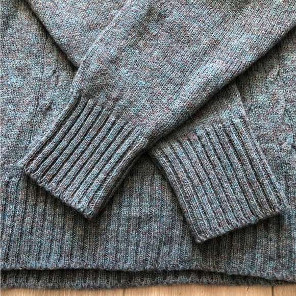 Vintage Rendale Shetland Wool V-neck Fully Fashioned Tricot Sweater Size L - Picture 7 of 10